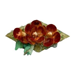 Sculptural Resin Flower Brooch | Floral Art Jewelry Statement Pin